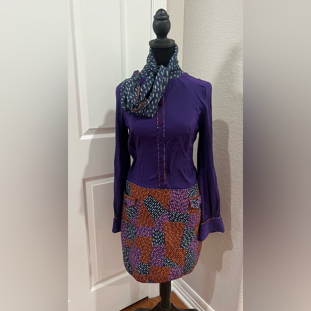 Zac Posen 100% silk Ascot midi quilted dress size 4